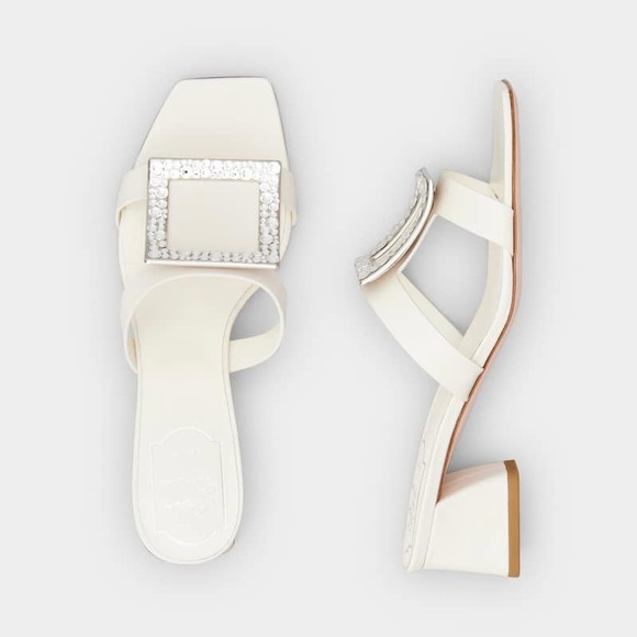 Roger Vivier Buckle Leather Mules Sandals - Picture 2 of 11